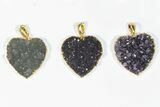 Lot: Druzy Amethyst Heart Pendants - Pieces #84074-1